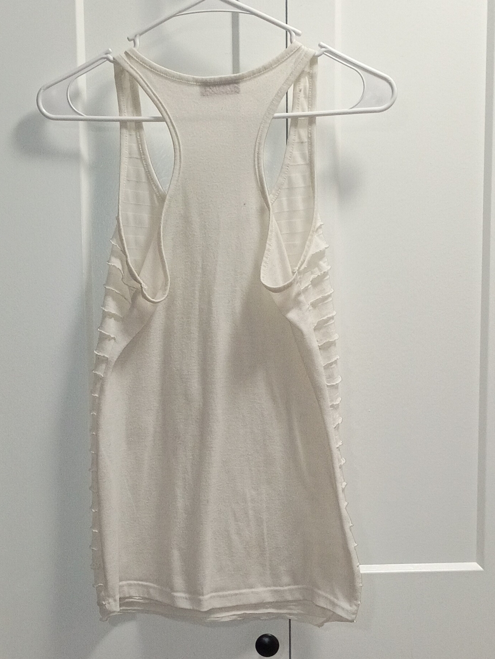 White Ruffled Racerback Tank Top - Women - Picture 2 of 3